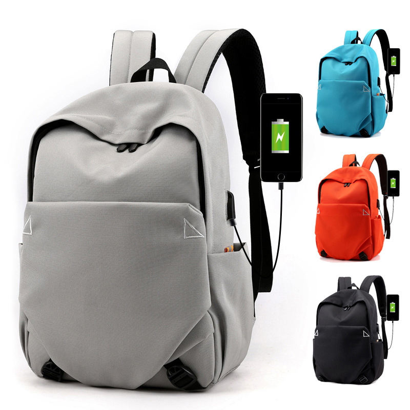 New Arrival Oxford Orange Large Capacity Waterproof Travel Female Students USB Rechargeable Backpack School Bag For Girls