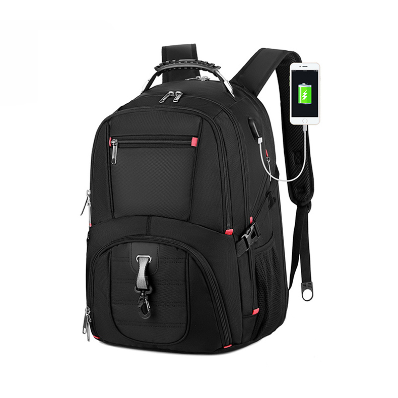 Waterproof Travel 1680D Nylon Large Capacity 17 Inch 3 Compartment Business Laptop Bag Backpack With USB Port