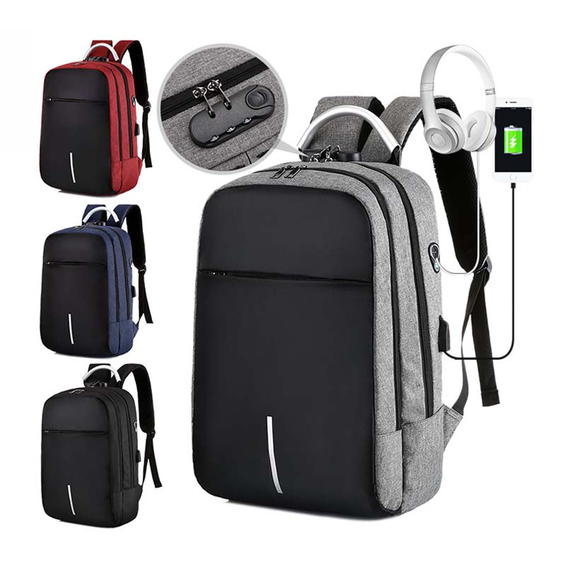 Fashion Young Teens Travel Business Laptop Backpack Bag USB Port School Bag