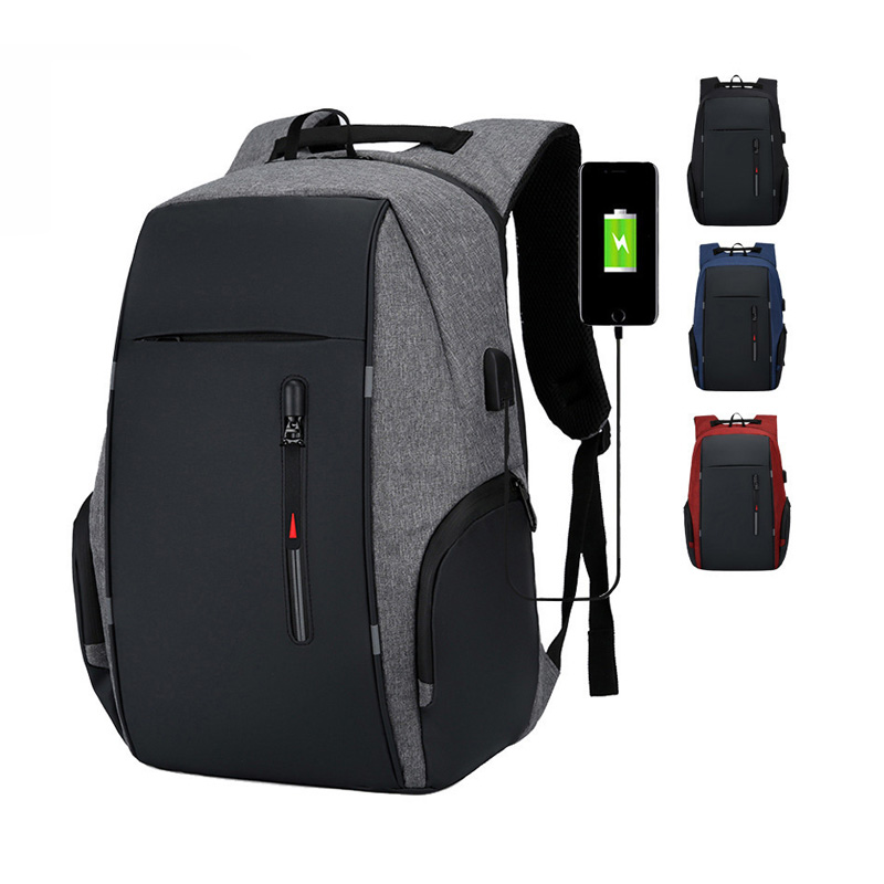 Travel School Waterproof Anti Theft Leather Fashion School Bags USB Charger Backpack For Man