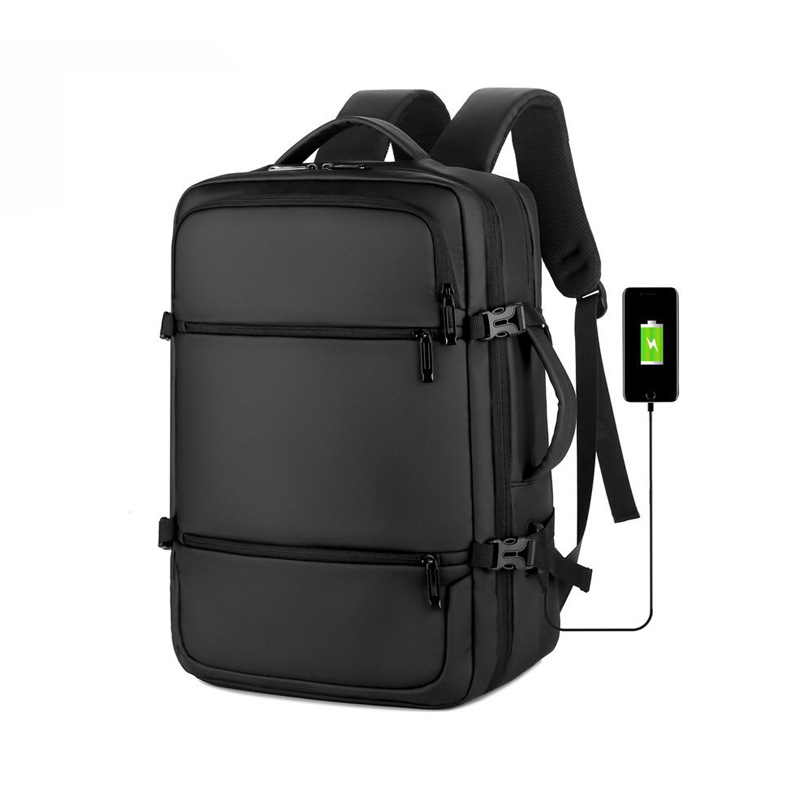 Unisex 15.6 Inch City Black Backpack USB Men Laptop Backpack Anti Shock Business School Backpack Bag For College