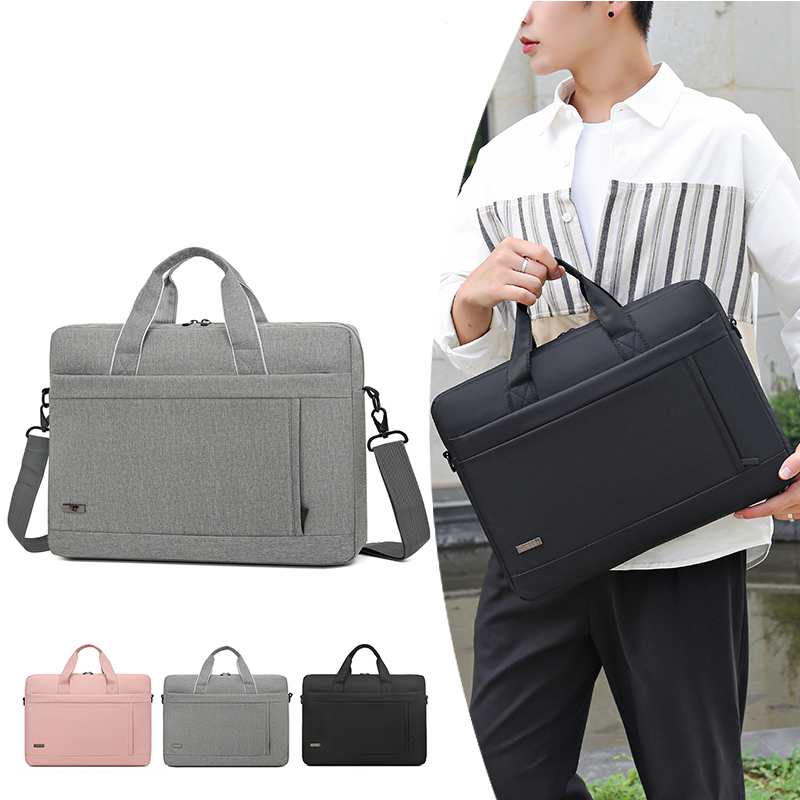 Custom Lightweight Laptop Shoulder Bag Unisex Durable Shockproof Office Business Travel Laptop bag With Trolley Strap